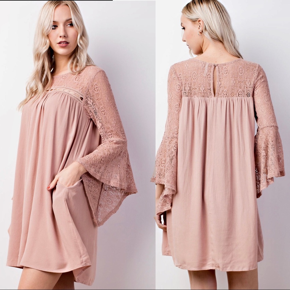 "Molly" Lacy Pocketed Woven Dress - Picture 2 of 3